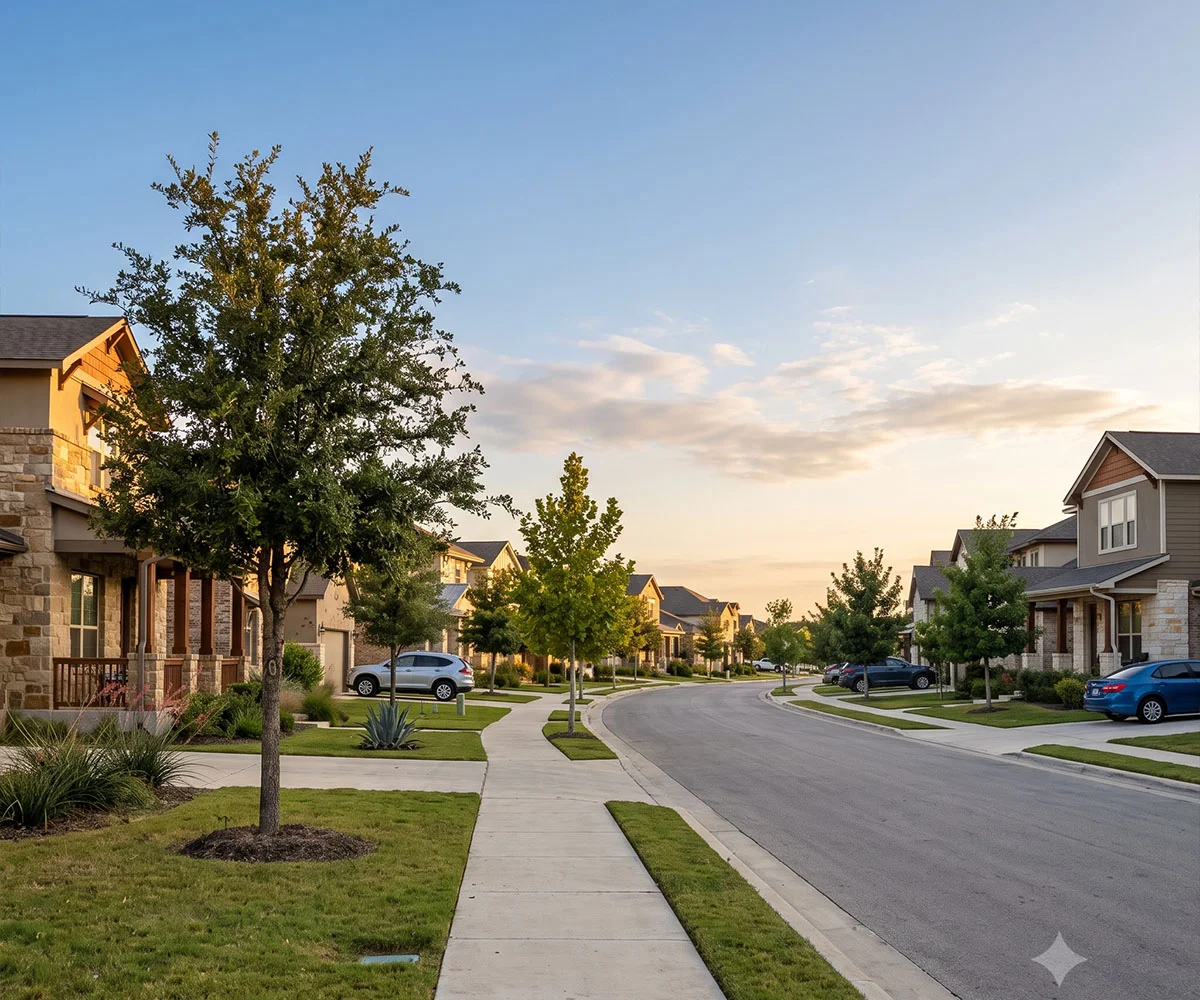 A CMGT community manager greeting Texas homeowners outside a neighborhood amenity center